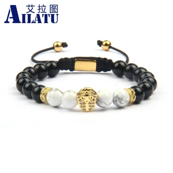 

Pharaoh Head Beads Bracelet Ailatu New Luxury Rope Chain Fashion Hand-Made Jewelry Present, Gift, Accessories Men