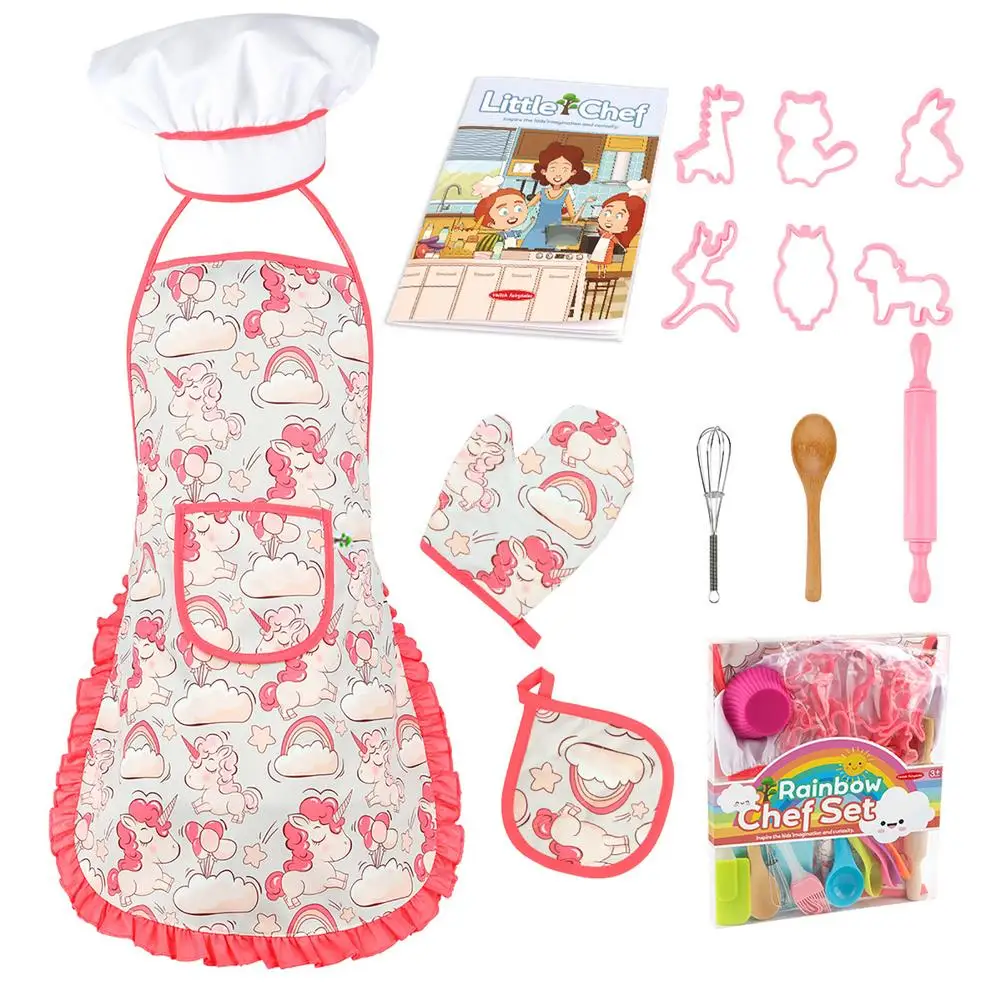  Pixie Crush The Little Baker Kit Mini Baking Set for Kids - DIY  Cooking Kit Includes Chef Hat and Apron for Children's Kitchen Role Play -  Pink Kids Baking Set for