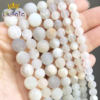 

Natural White Agates Round Beads Dull Polish Matte Round Loose Spacer Beads For Jewelry Making DIY Bracelet Charms 15'' 6 8 10mm