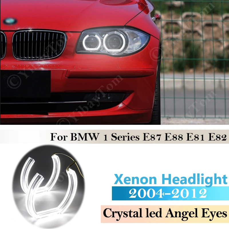

For BMW E81 E82 E87 E88 2004 ~ 2012 Halo Rings Light Kits DTM Style Crystal LED Angel Eyes Xenon Headlight White Car Accessories