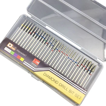 

30Pc Diamond Nail Drill Bit Set Milling Cutter Rotary Burr Cutter Clean Files For Electric Manicure Machine Accessory Section A