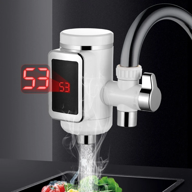 

Installation-Free Quick-Connecting High Temperature Resistant Electric Hot Water Faucet LCD Temperature Display Electric Hot Wat