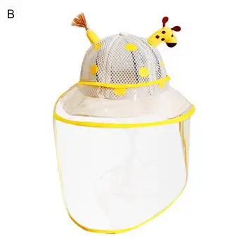 

Kid Cartoon Giraffe Detachable Protective Anti Droplet Face Shield Fisherman Hat Prevent the spread of saliva Visor Shield