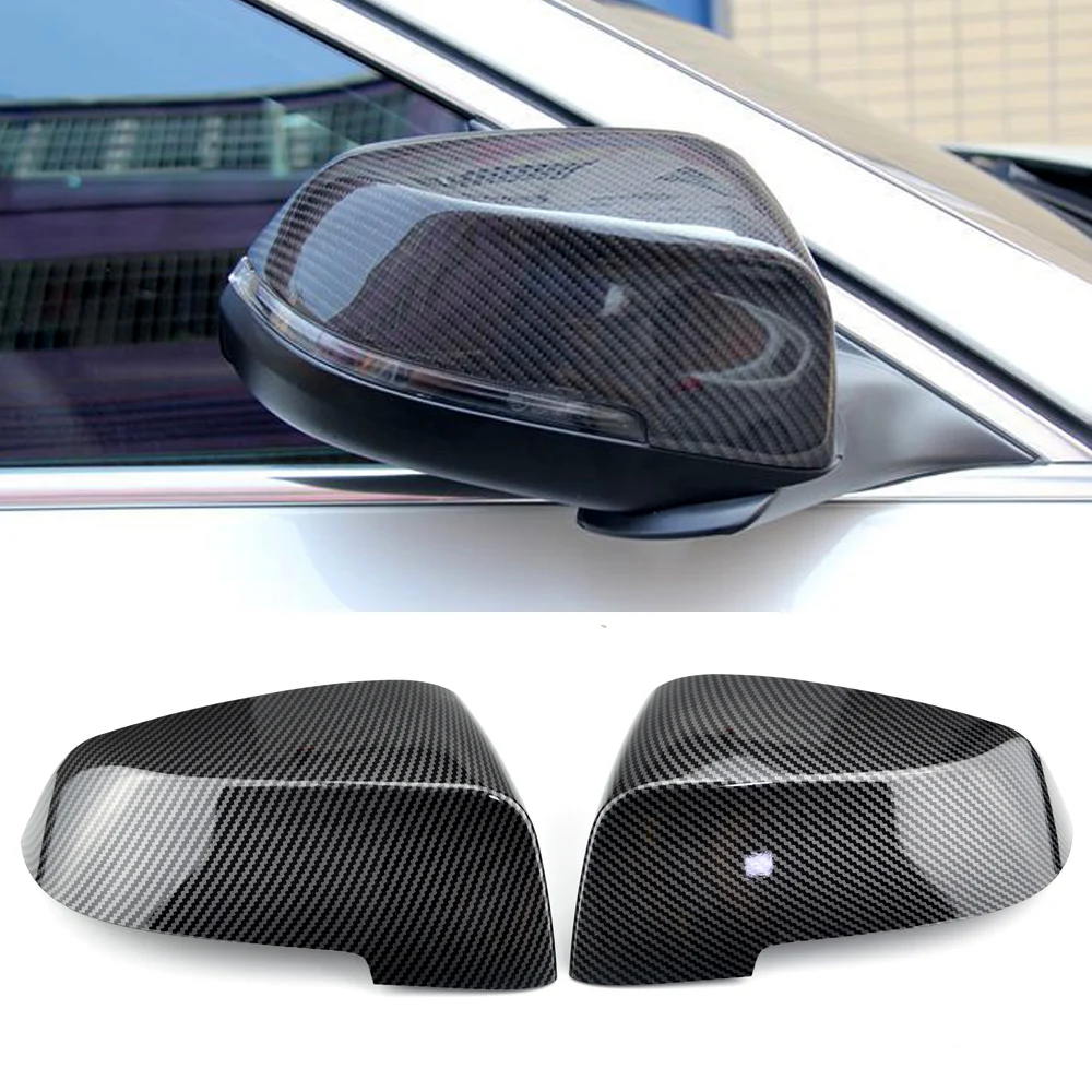 EBTOOLS Rearview Mirror Cover 1 Pair M Style Replaced Carbon Fiber Mirror Cover for 5 6 7 Series F10 F07 F06 F01 14-16