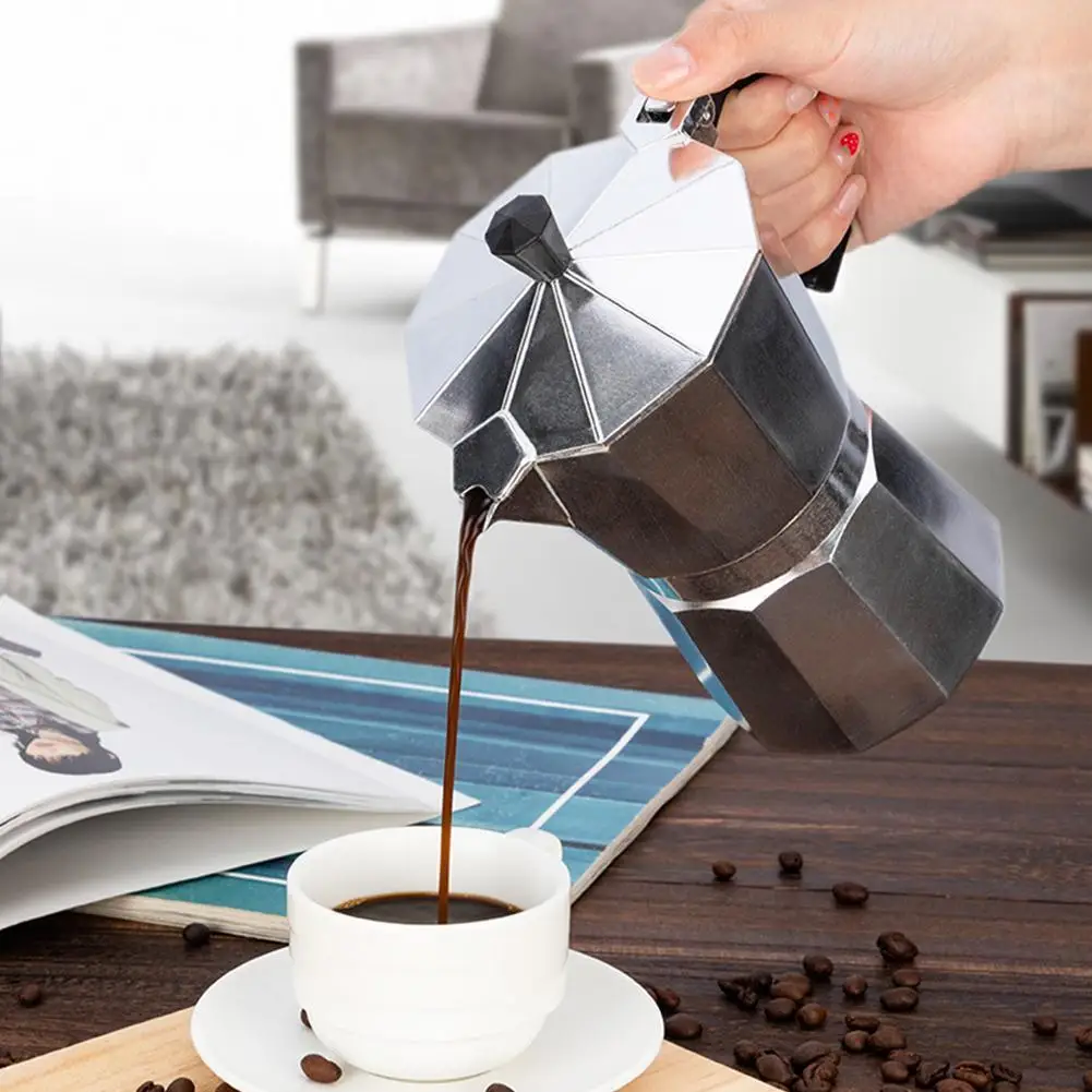 

Italian Style Aluminum Mocha Coffee Pot European Style Octagonal Coffee Style European Cup Aluminum Octagonal Coffee Pot Po U1K3