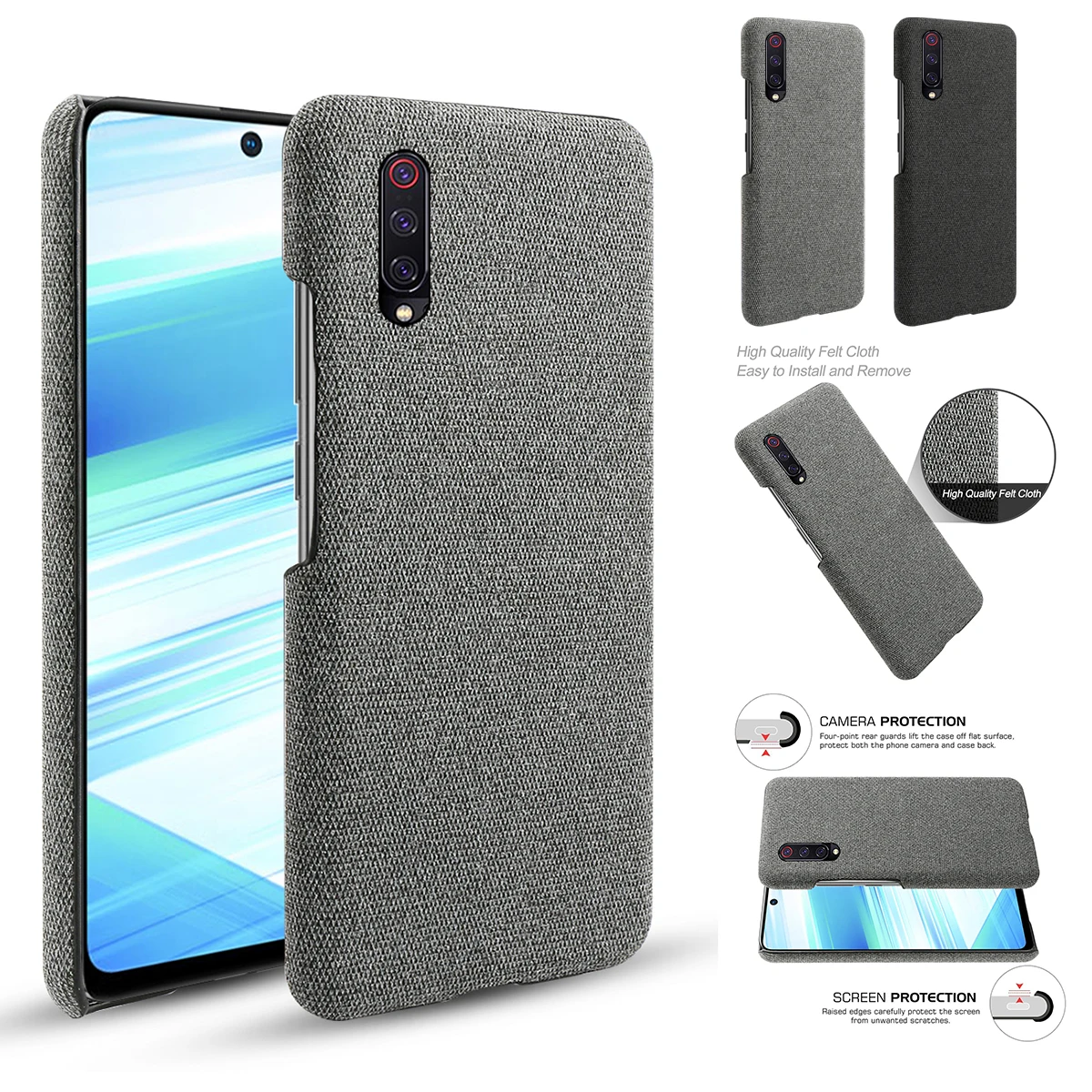 

For Huawei Honor 9X 9X Pro Case Slim Retro Woven Fabric Cloth Anti-scratch PC Hard Cover For Huawei Honor 20 20 Pro 8S 10i Case