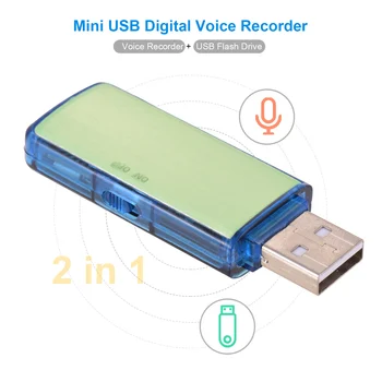 

Mini USB Digital Voice Sound Recorder U-Disk Recorder One-Button Recording Rechargeable 8GB Capacity for Meeting Lecture