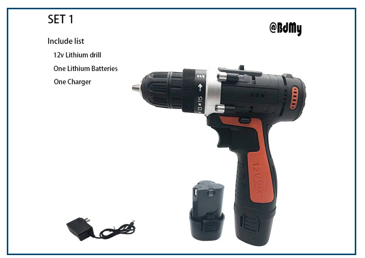 BDMY 12vCordless литиевая электрическая сверление на двойной скорости отвертка электрическая дрель мини электродрель Бытовая комбинированный инструмент