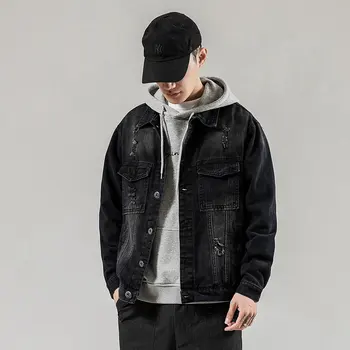 

Spring 2020 new personality broken black hole loose casual denim jacket