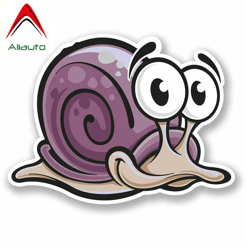 Aliauto Cartoon Car Sticker Lovely Snail Vinyl Decal for Auto Bumper Window Wall Suitcase Motorcycles Laptop DIY Decor 14cm*14cm |