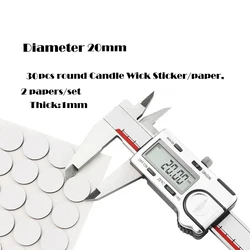White Double-Sided Adhesive Candle Wick Stickers (20mm 60pcs)