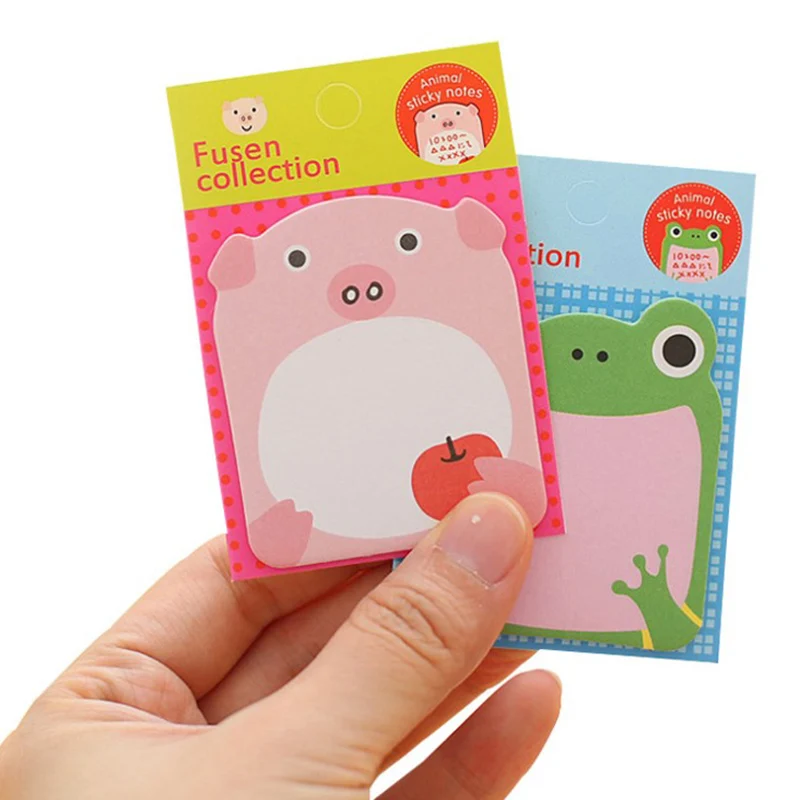 1PC Cute Kawaii Animal Sticker Bookmark It Marker Memo Index Tab Sticky Post Notes 8cm x 5.4cm 20 Sheet 80 sheets set korean animal sticky notes cute kawaii index tab memo pads post notepads aesthetic stationery office school supply