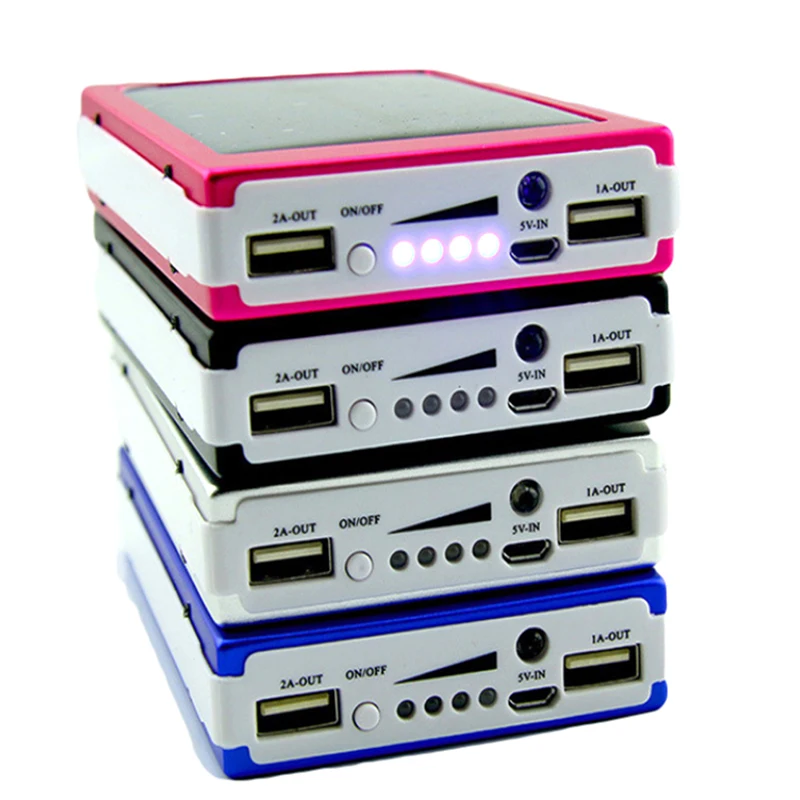 1set 5x18650 Powerbank Cover Power Bank 18650 Solar Power Bank Case DIY Box Dual USB Kit