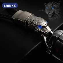 Автомобильный брелок с леопардовой оплеткой, кожаный держатель для ключей, брелок для ключей, цепь из цинкового сплава, тюнинг автомобилей, автомобильные аксессуары