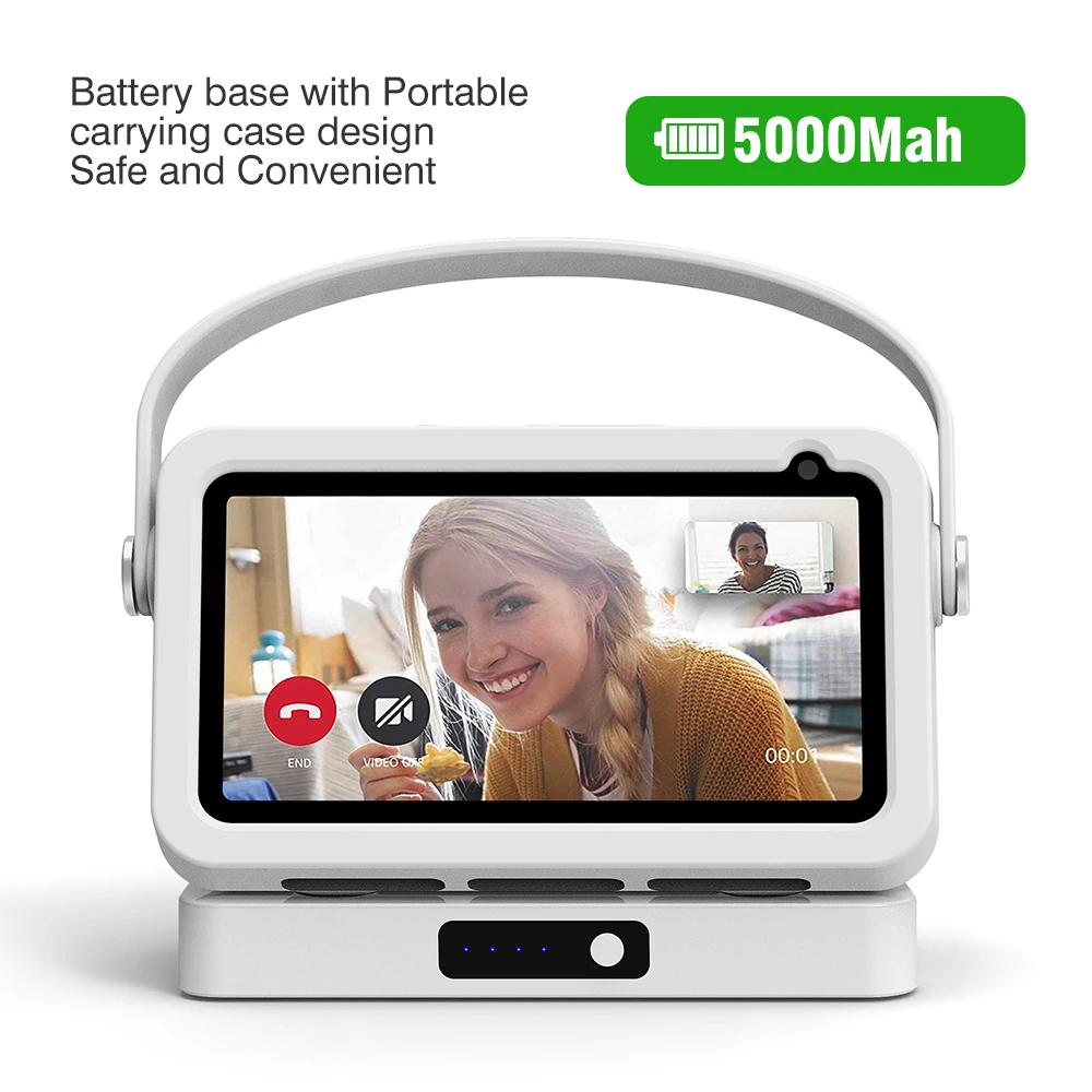 Battery Base for Echo show 5 Portable charger for Echo show 5 holder Rechargeable Backup Battery Echo show 5 Portable case