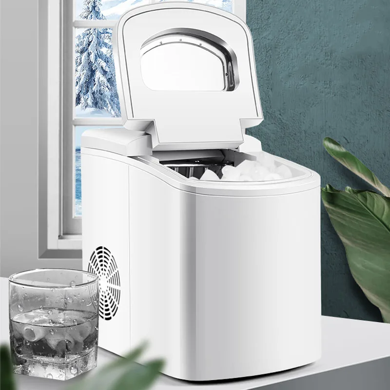 15kg Small Round Ice Maker Machine Commercial Domestic Milk Tea Shop Automatic Ice Cube Making Machine Mini Maker 220V Hot