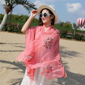 

Hot 2020 New Brand Women Scarf Spring Summer Silk Scarves Shawls And Wraps Lady Pashmina Beach Stoles Hijab Foulard