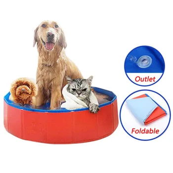 

Hot 1pc Dog Pool Foldable Dog Pool Pet Bath Swimming Tub Bathtub Outdoor Indoor Collapsible Bathing Pool for Dogs Cats Kids *-