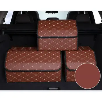

Car Trunk Storage Box Bag Organizer Tidying Tools Accessories Management PU Leather Folding S/M/L