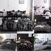 Simple Bedclothes Quilt Cover Pillowcase Three-Piece Bedding Set With Pillow Case Single Double Comforter Black Duvet Cover ► Photo 1/6