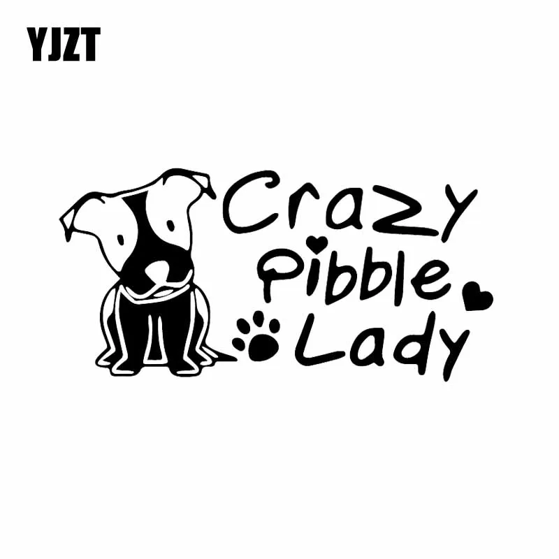 YJZT 16.8X8.3CM Crazy Pibble леди с питбуль защитный чехол для телефона мамой виниловая