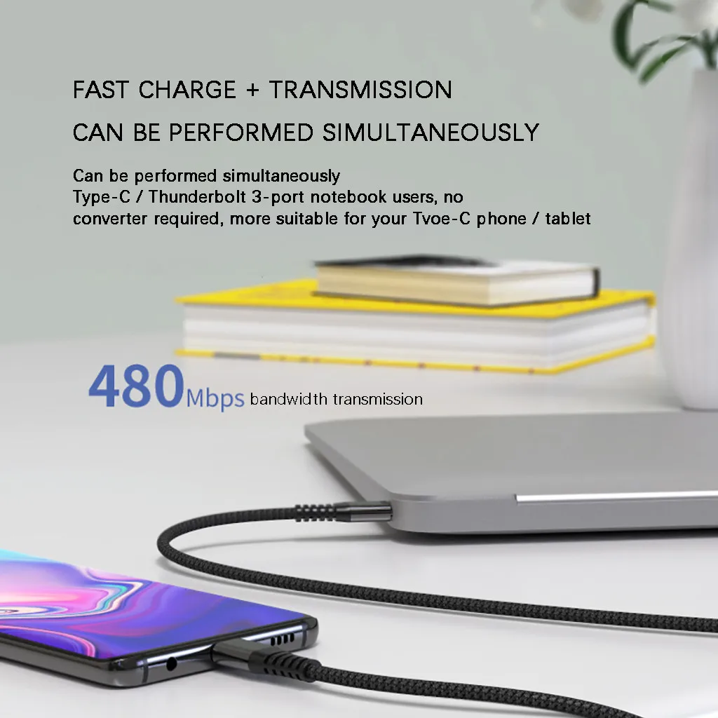 Usb кабель для зарядки 60 Вт PD Flash Charge type-C кабель для передачи данных с двойной головкой type C to type C жесткий диск мобильный кабель для зарядки телефона