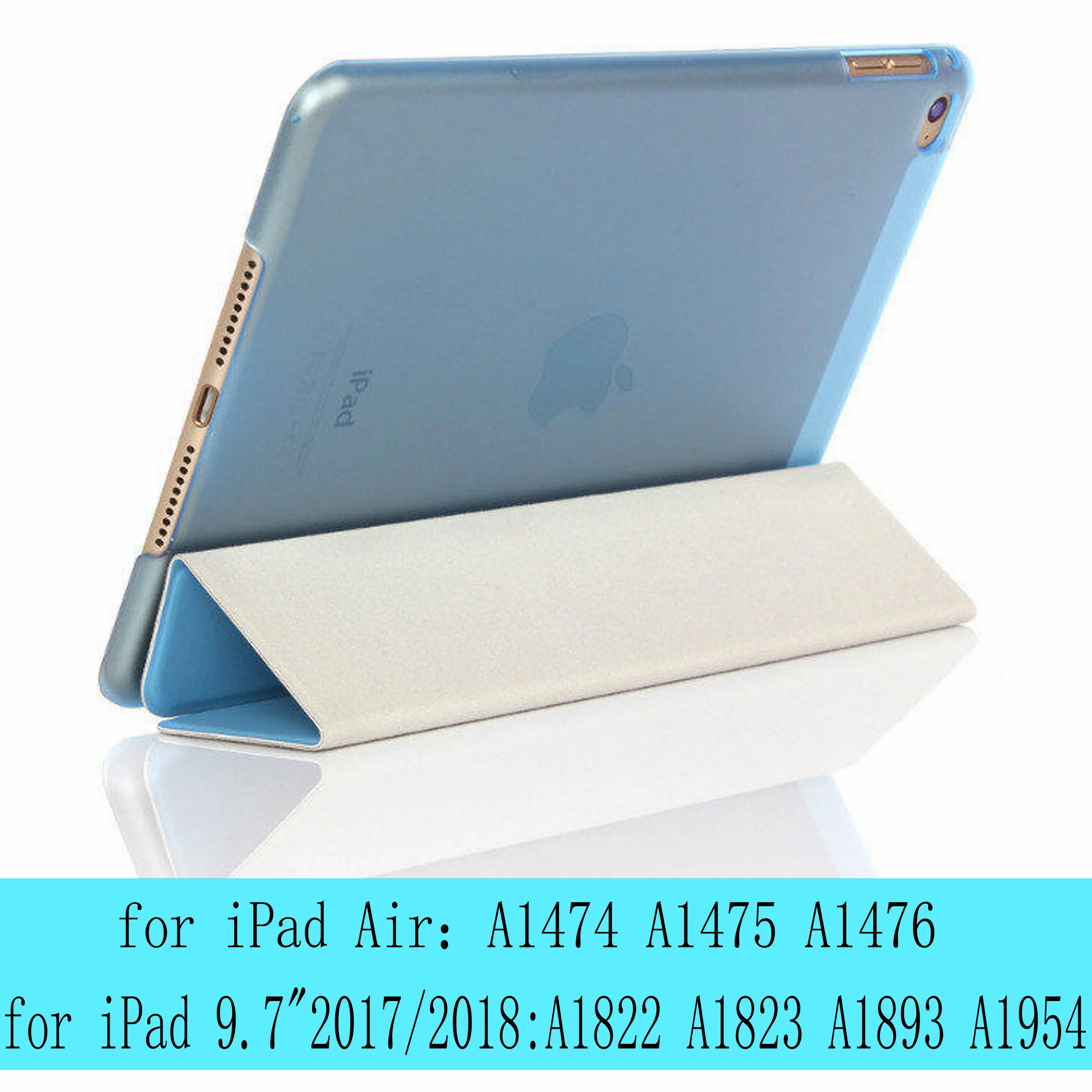 Чехол для iPad 9,7 6-го поколения, Чехол Air 3 2 1 Pro 10,5, прозрачный чехол, умный чехол для сна из искусственной кожи - Цвет: blue-L-New9.7 Air