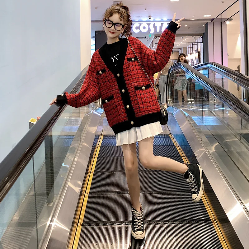 Liangsi вязаный кардиган для фотосессии, женское платье, осень, стиль, корейский стиль, Дебютант, онлайн, знаменитостей, свободный крой, Lazin