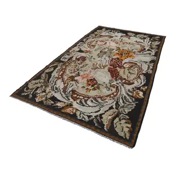 

177x317 Cm Black Handmade Vintage Moldovan Rugs Rug-6x10 Ft