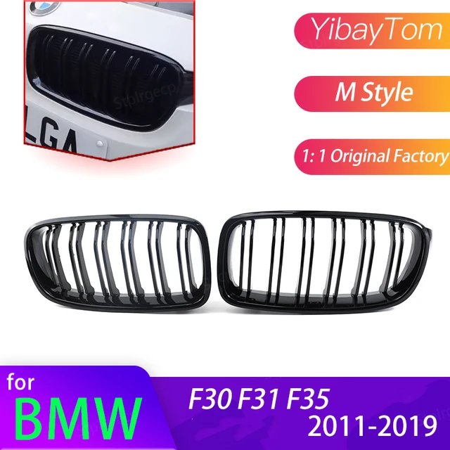 Grill Front Niere Doppel Linie Grille für BMW 3 serie F30 F31 F35 2011-19  Diamant Grill Auto Zubehör - AliExpress