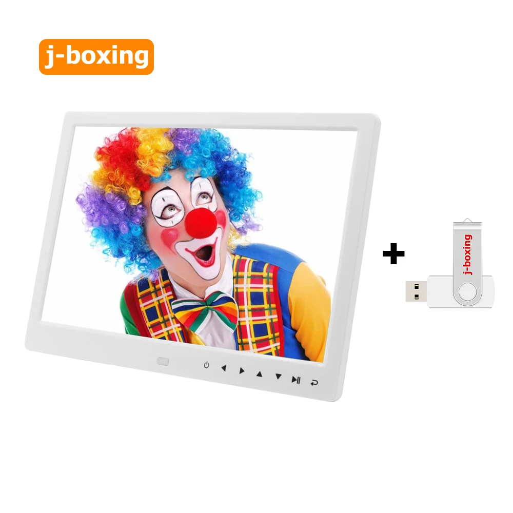 US $78.32 12 Inch LCD HD Digital Photo Frame Portable Electronic Album Photo Music with 800x1280 Touch Screen with 32gb pen drive white