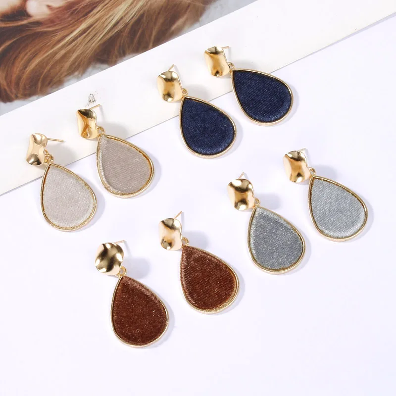 Женские винтажные креативные плюшевые серьги с каплями воды Новейшие Модные