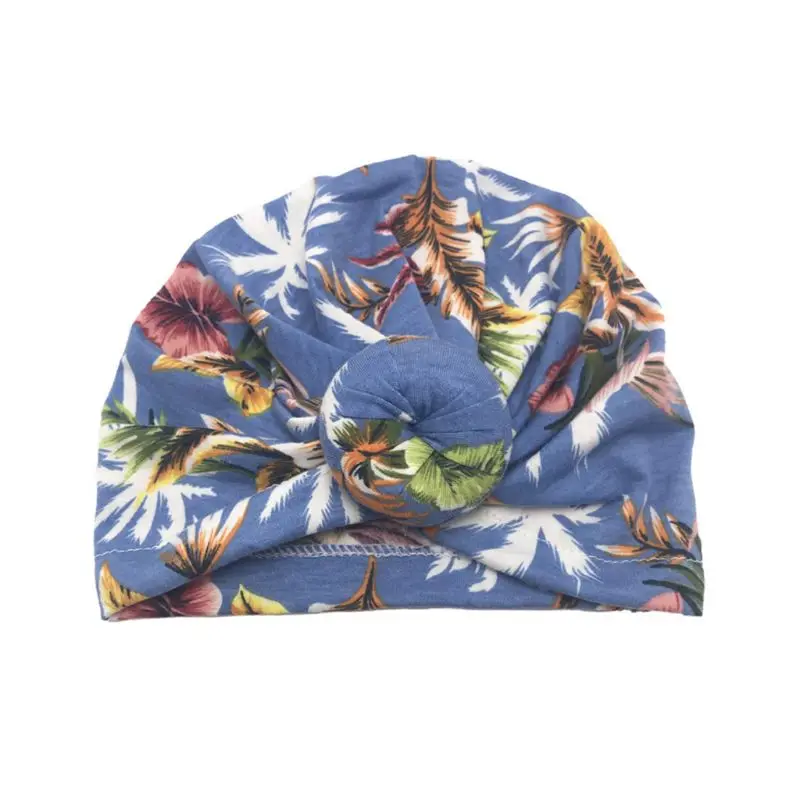 

2019 New Fashion Newborns Children Turban Hat Baby Cotton Cap Boys Girls Donut Printing Knotted Hats Gifts