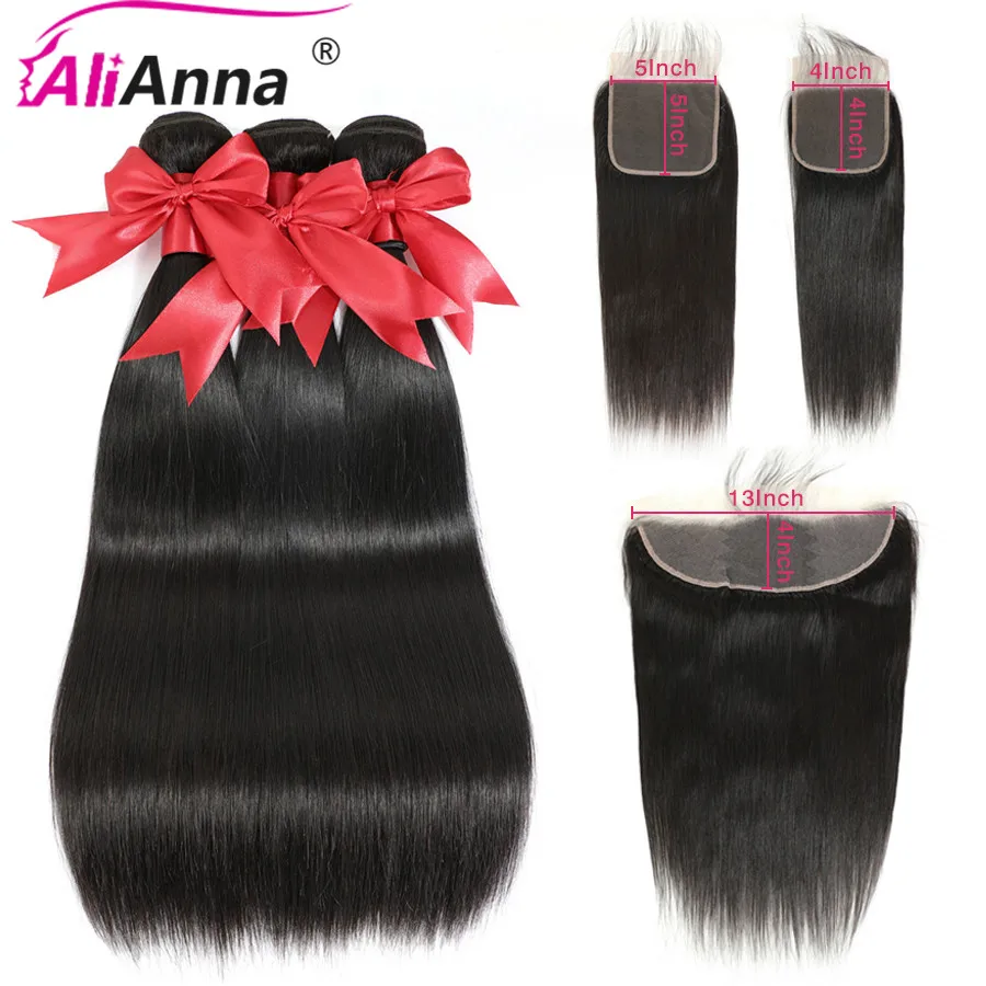 Peruvian Straight Hair Bundles With Closure 5x5 Closure With Bundles Human Hair Bundles With Frontal Remy Frontal With Bundles