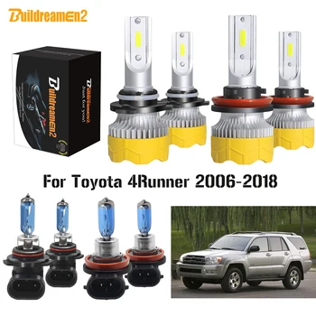 

Buildreamen2 4 Pieces Car Styling Headlight High Low Beam LED Halogen Headlamp Light 12V For Toyota 4Runner 4 Runner 2006-2018