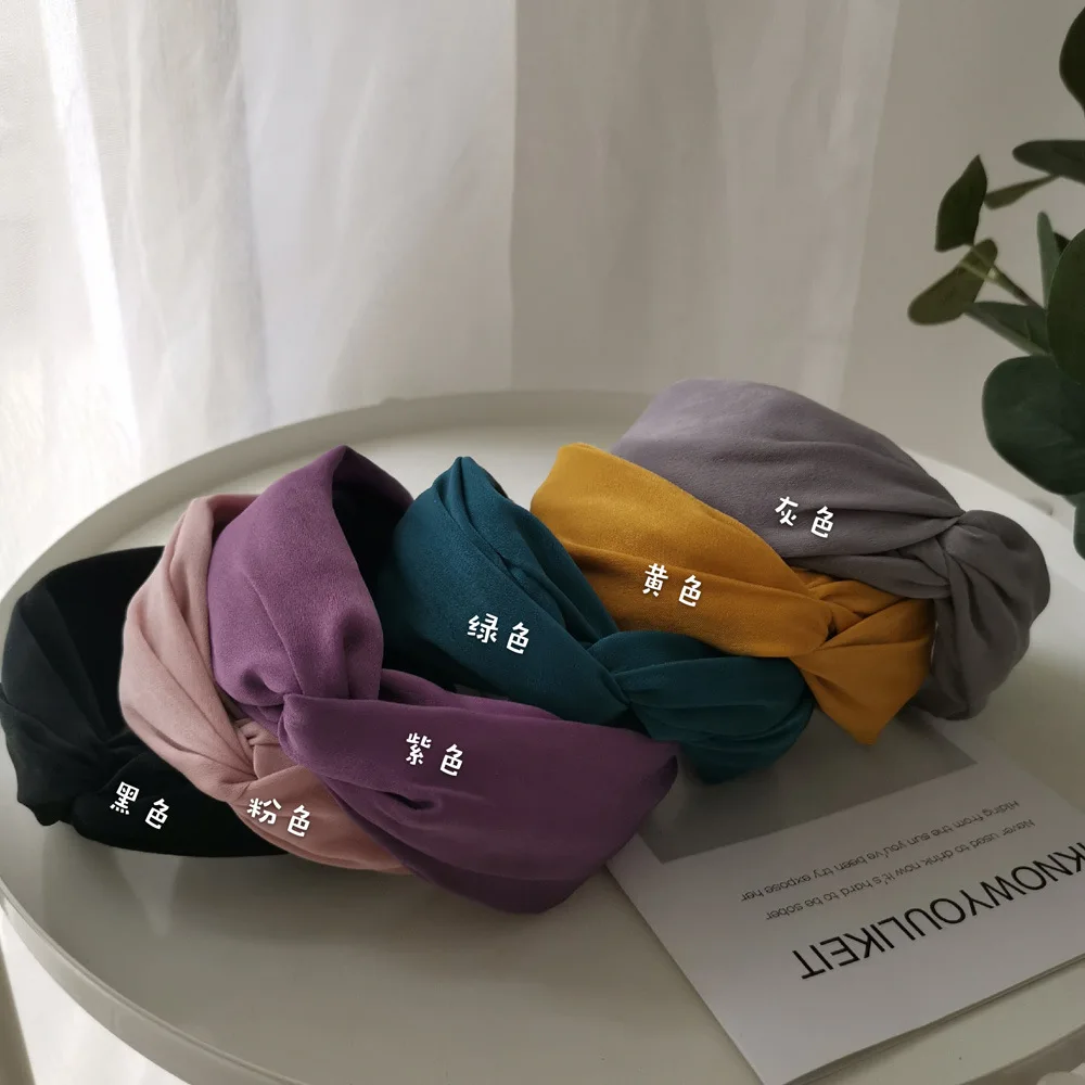 

Girl'S Heart Contrast Color Cross Hair Band Women's Korean-style Headdress Sweet MORI Series Large Rims Face Wash Headband Simpl