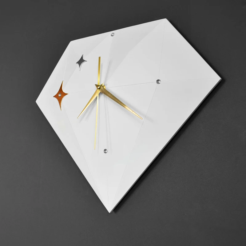 

Nordic Geometric Wall Clock Modern Creative Silent Simple Wall Decoration Yellow Clock Wall Kitchen Living Room Home Decor AZB31