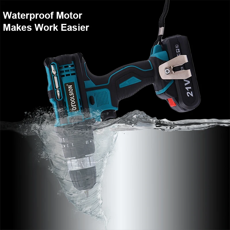 21V Dual Speed Impact Cordless Drill Screwdriver Small Drill Electric Tools Hammer Drill Power Tool Furadeira E Parafusadeira