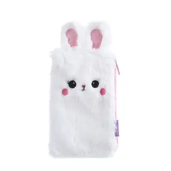 

Portable Plush Pencil Pen Case Cosmetic Bag Makeup Cute Coin Pouch Zipper Purse