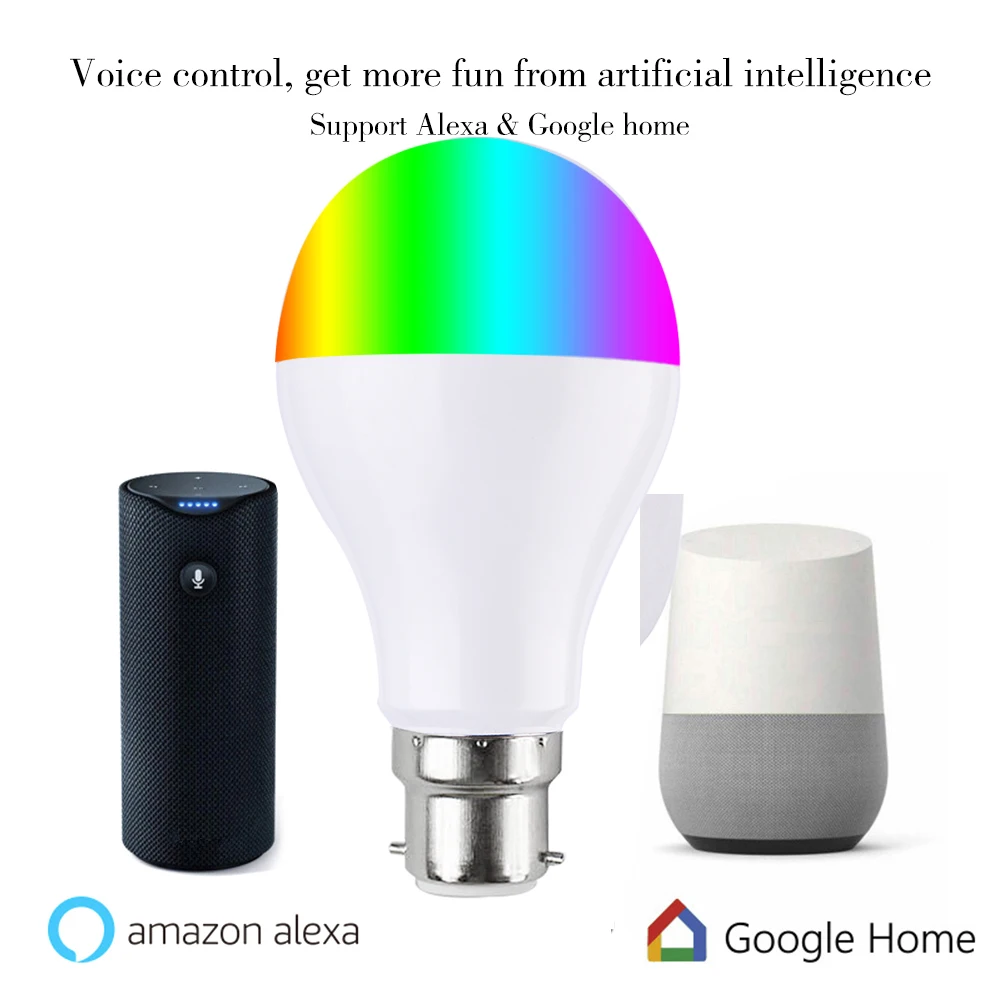 Smart LED Light Bulb WIFI APP Control7w B22Dimmable 600-Lumen Compatible with AlexaGoogle Assistant