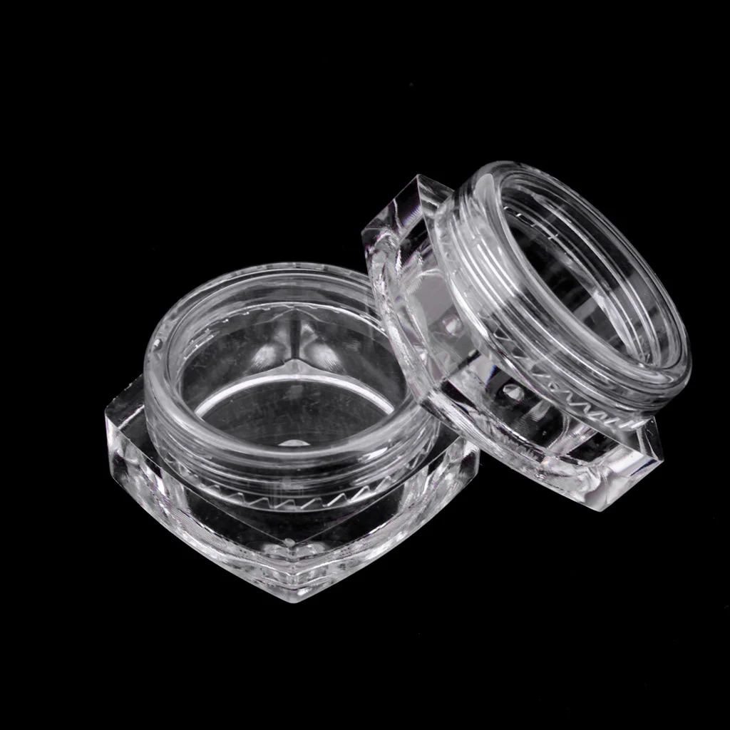 50 Pieces Square Pot Jars Plastic Cosmetic Containers Set with Lid for Liquid Creams Sample, 5 Gram, Travel Accessories