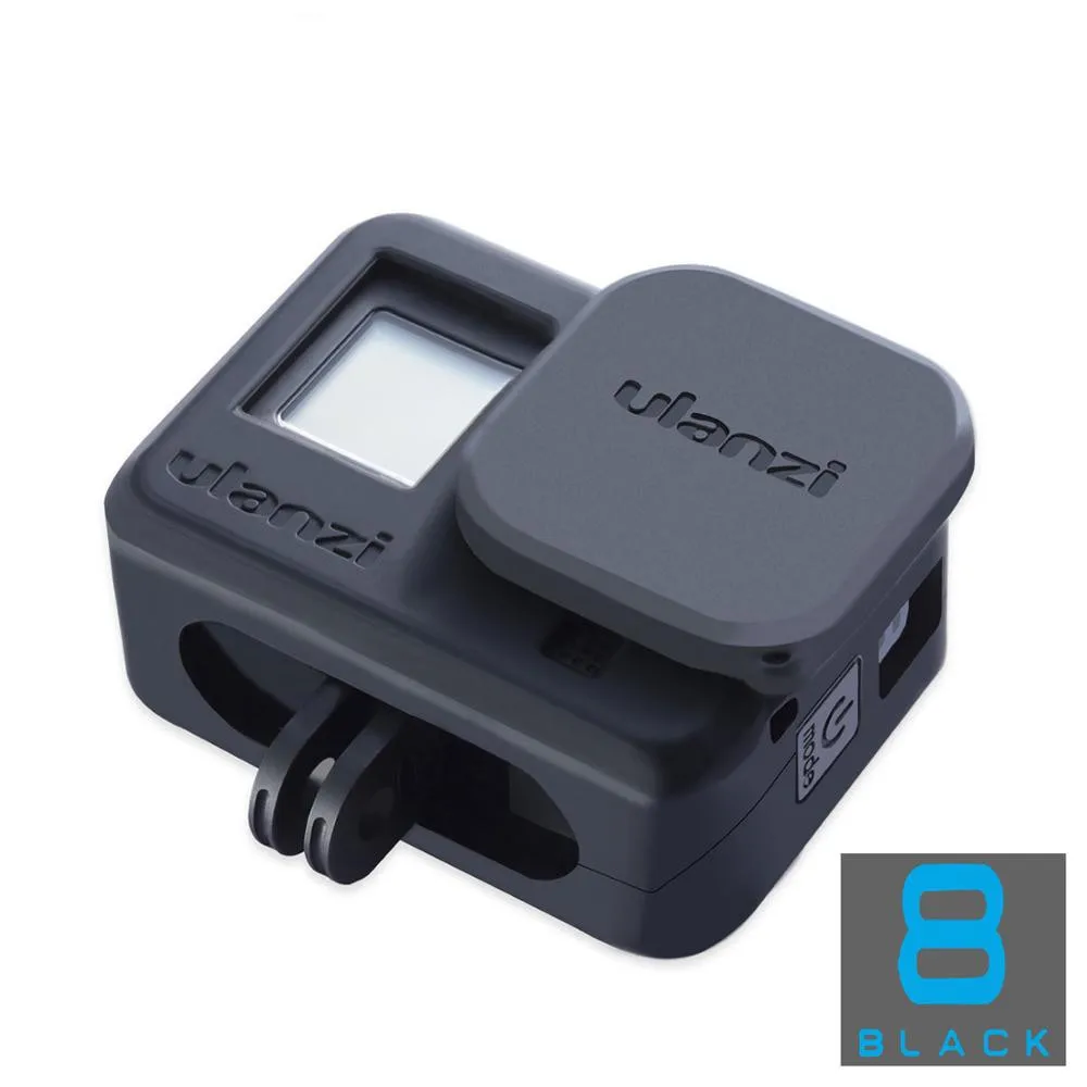 Черный Vlog мягкий силиконовый защитный чехол для GoPro Hero 8 с крышкой объектива