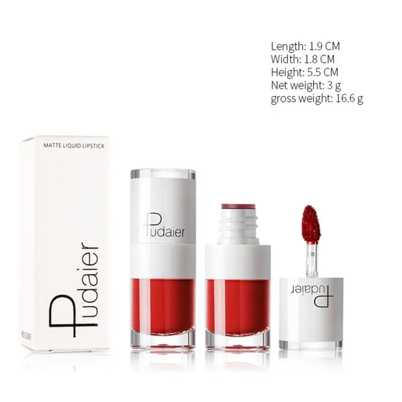 16 Colors Glitter Lip Gloss Lasting Matte Liquid Lipstick Waterproof Red Velvet Lip Makeup Tattoo Long Lasting Tint TSLM2