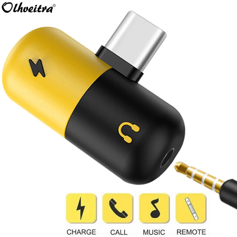 

Olhveitra Type C To 3.5mm Aux Headphone Adapter For Samsung Xiaomi Oneplus Jack Dongle Audio Splitter Charging Adaptador Tipo C