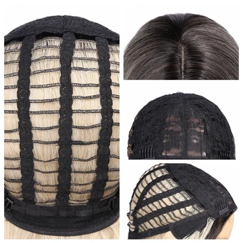 FAVE Mixed Black Ash Light Brown Blonde Synthetic Wig Body Wave MiddlePart Heat Resistant Fiber For Black Women Cosplay Long Wig 6