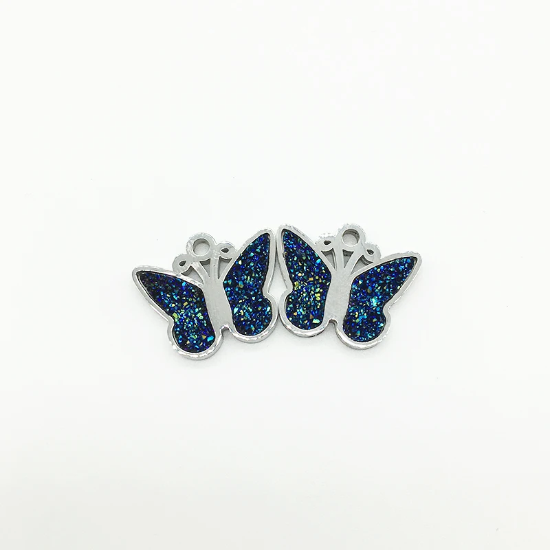Stainless Steel Butterfly Charms Pendants For Jewelry Making High Polished Wholesale 10pcs
