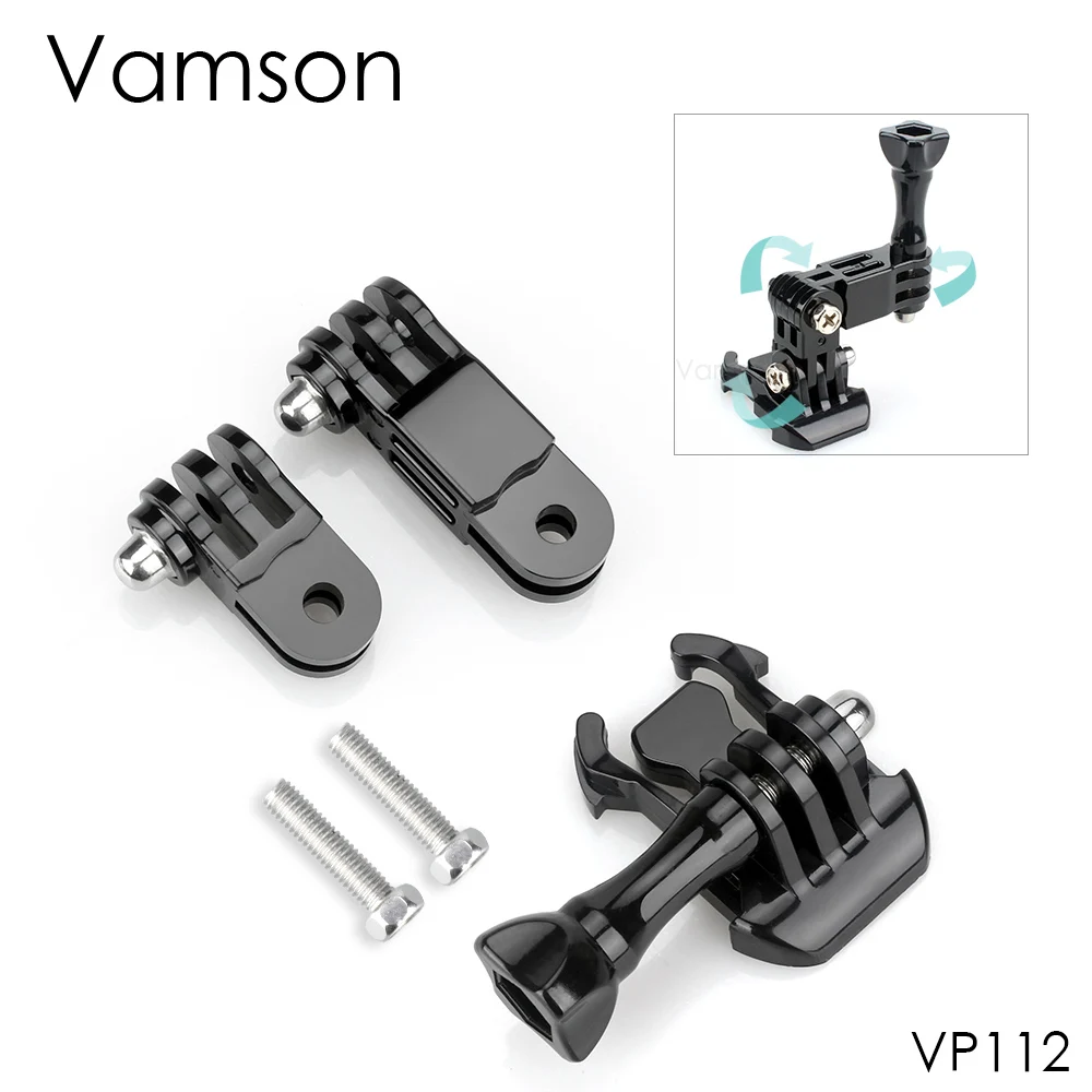 Vamson для GoPro Hero 8 7 6 5 4 аксессуары Регулируемые поворотные рукоятки для Xiaomi для DJI OAMO Action SJ4000 Шлем Bracke VP112 - Цвет: VP112