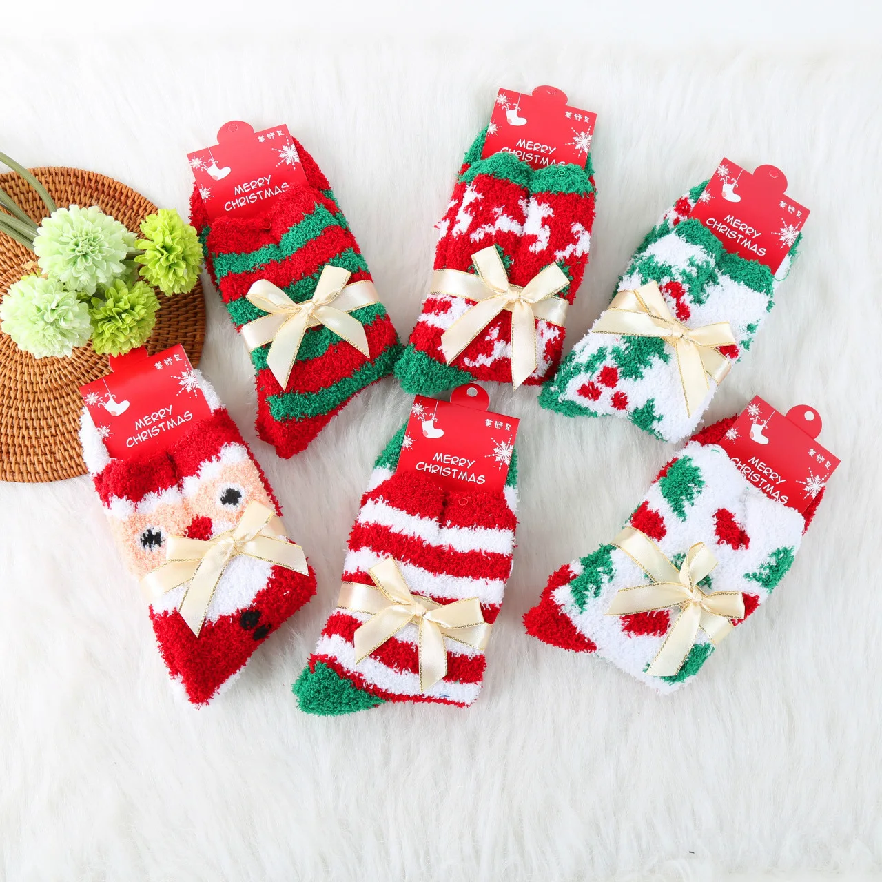 

Women Sock Winter Warm Christmas Gifts Stereo Socks Soft Cotton Cute Santa Claus Deer Socks Xmas Christmas Socks Cute