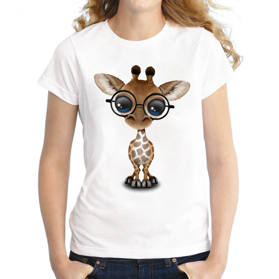 

Giraffe Summer New Women's Harajuku Fashion Personality Casual Loose O-neck Large Size S-3XL Women's T-shirt Tops Tshirt Women
