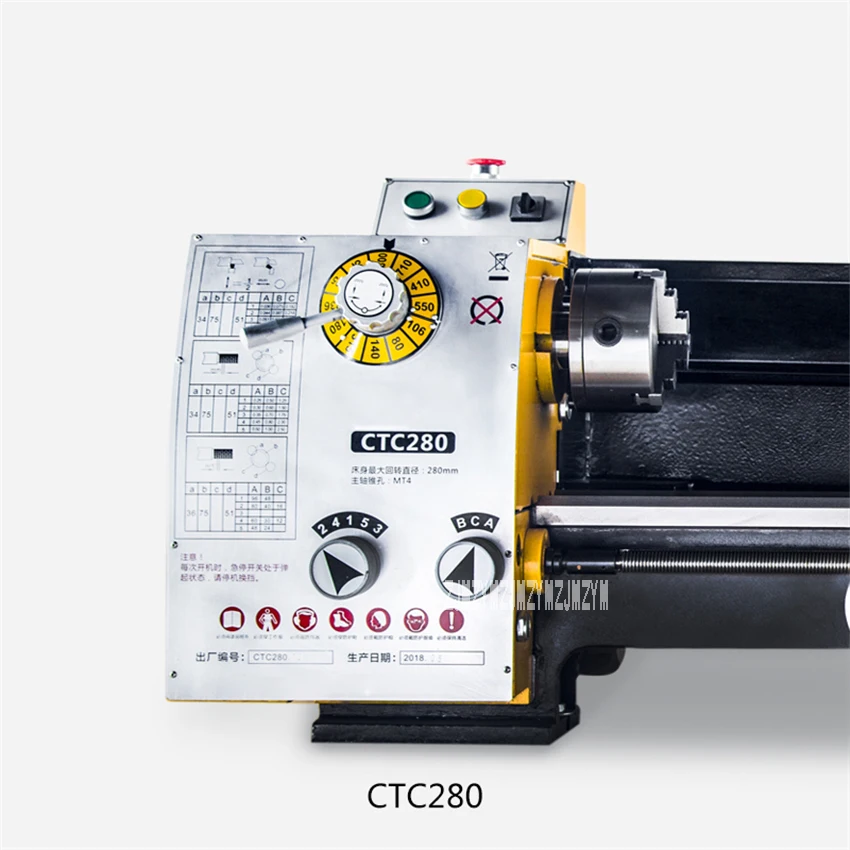 CTC280 промышленный токарный станок бытовой мини токарный станок металлический токарный станок обрабатывающий станок токарный станок 220 В/380 в 750 Вт 280 мм